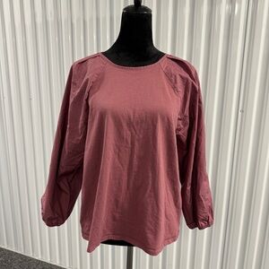 A New Day Women’s Dusty Rose Puffy Long Sleeve Blouse Size XL